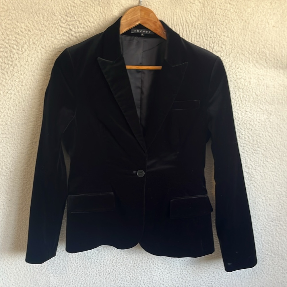 Theory Velvet Black‎ Blazer Size 8